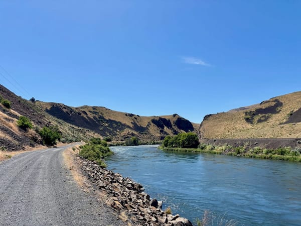 The Deschutes Access Road alongside the Deschutes River